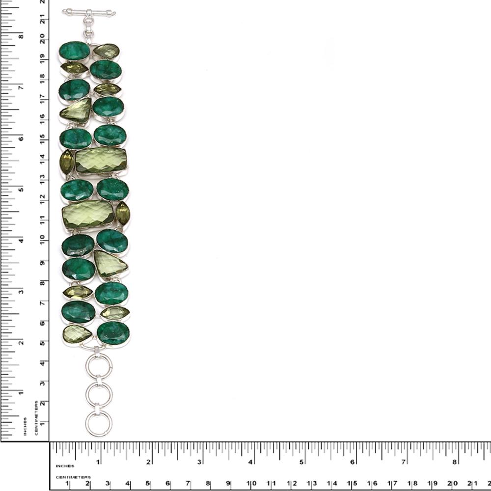 Emerald Sapphire Green Amethyst Quartz Handicraft Jewelry Necklace &Set  18-20''