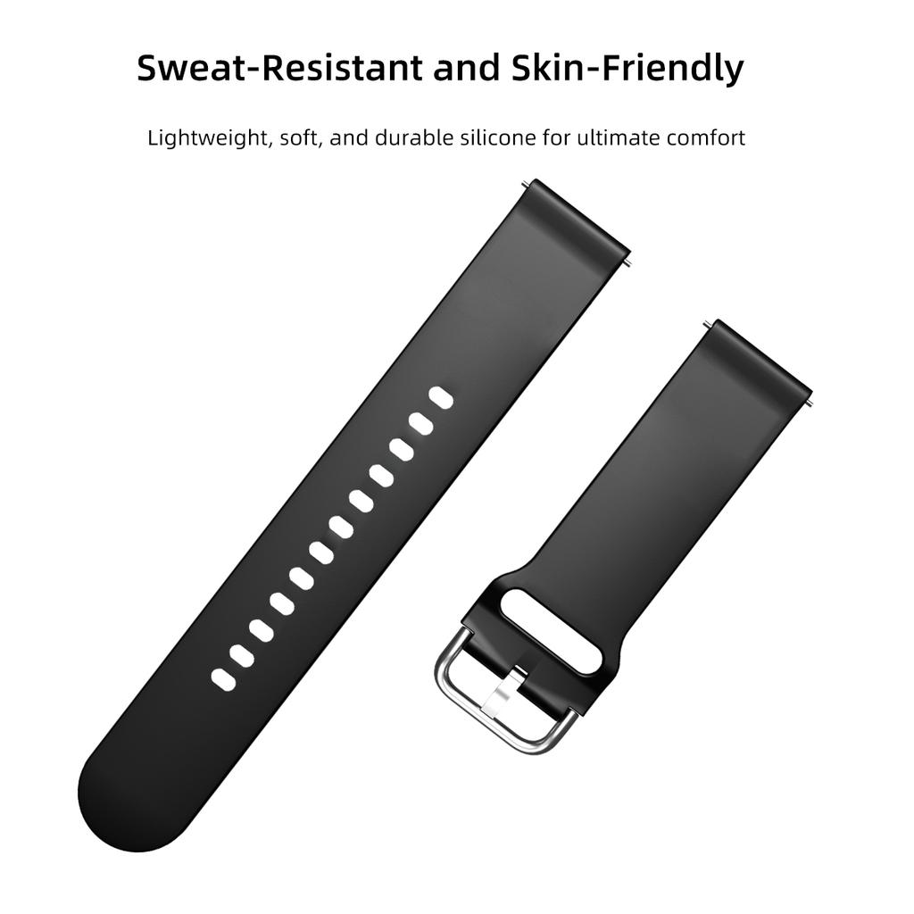 Adjustable Silicone Bands for 20mm Watches Compatible with Galaxy Watch Active 2 S2/S3 GT Series Durable for Sports Daily Wear