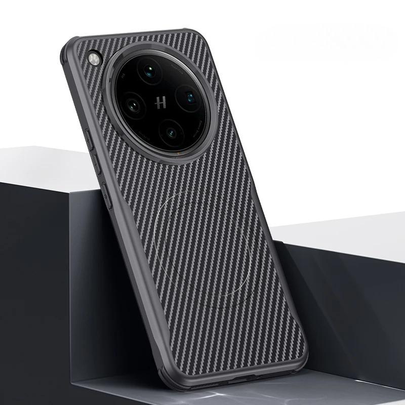 Carbon Fibre Texture Magnetic Case for OPPO Find X8 Ultra Magsafe Matte Shockproof Soft Cover for OPPO Find X8 Pro X7Ultra Shell