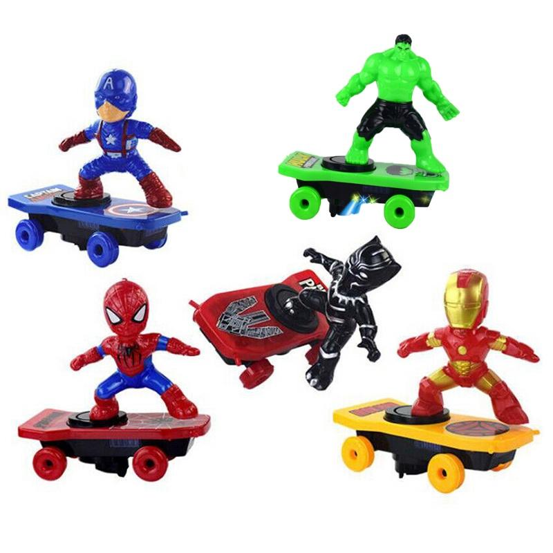 Hrdinský červený elektrický skateboard Spiderman Hračka Pro Děti S Barevnými Světly A Hudbou