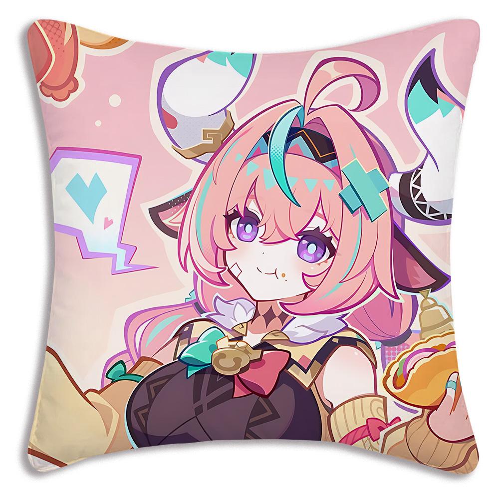 Hot Anime Genshin For V-Varesa Pillow Covers Cartoon Sofa Decorative Home Double-sided Printing Short Plush Cute Cushion Cover