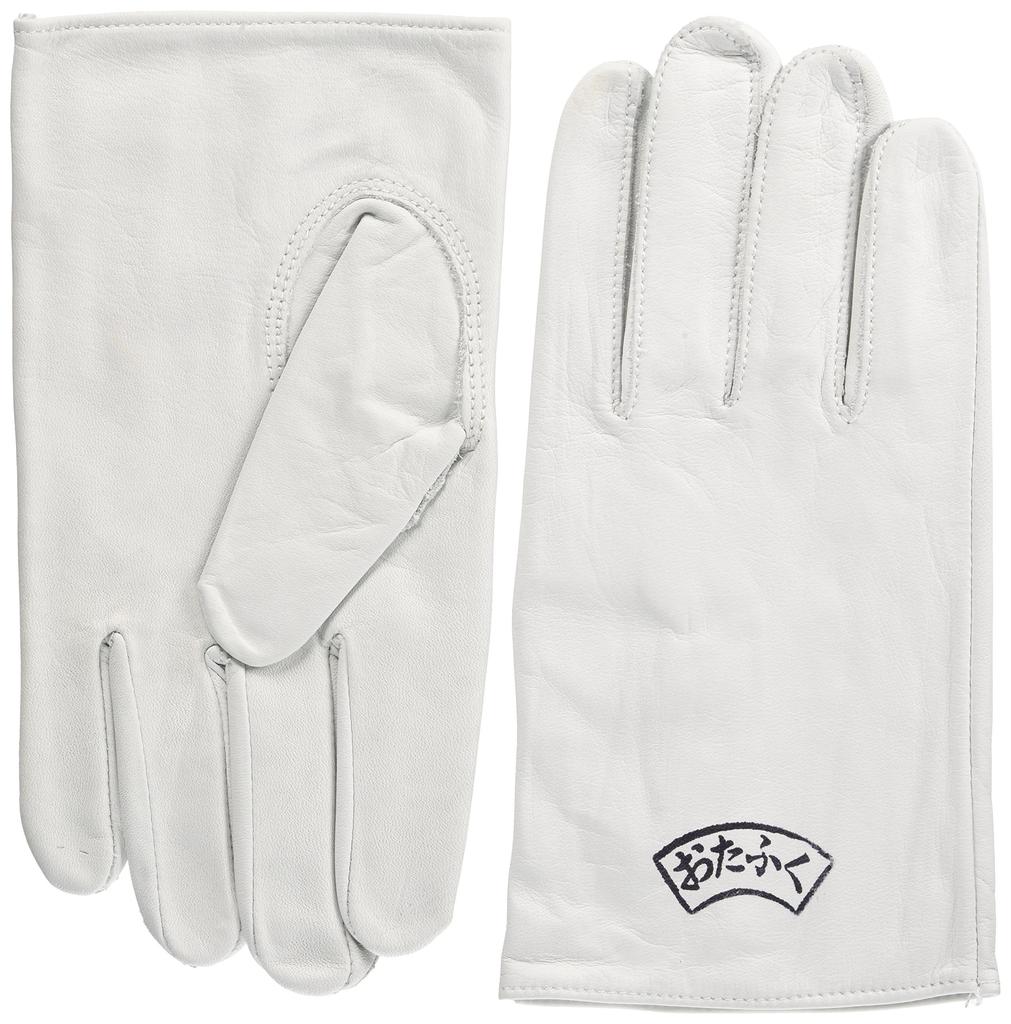 Otafuku Gloves Leather Gloves No Made In Japan Free Size [Cow Crest, Cuffs, Leather] #410 White,