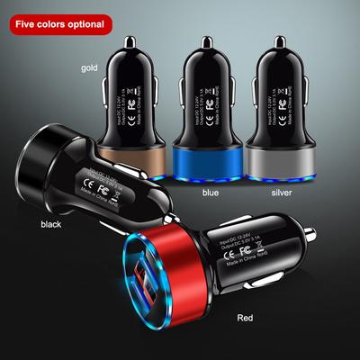 Çift USB Araç Şarj Cihazı Iphone 11 Xr Max Xiaomi Samsung Hızlı Şarj 3.0 Hızlı Şarj Araç şarj cihazı Telefon Şarj Adaptörü Arabada
