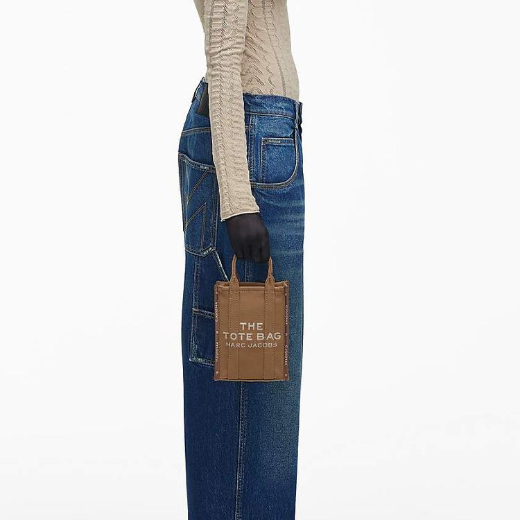 Marc Jacobs Mini Adjustable Detachable Shoulder Strap Woven Jacquard Logo Crossbody Handbag Women handbag Camel 2R3HCR027H01230