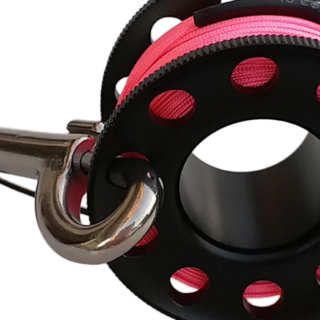 Scuba Diving Finger Reel Guide Spool 15m Line Dual Ended Snap - Gray