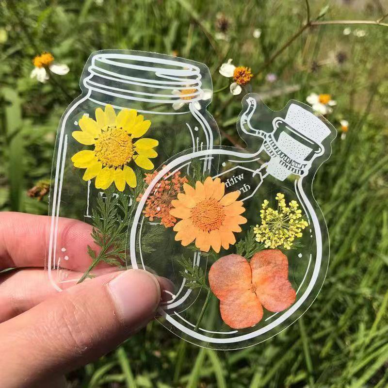 20Pcs Creative Diy Bookmark For Students Transparent Wishing Bottle Shape Bookmark Scrapbook Sticker Material Small Gift