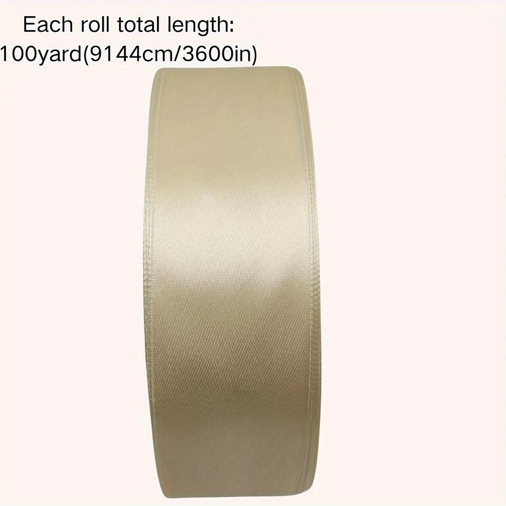 Solid Color Ribbon 1 Roll for Bouquet Bow Gift Wrapping DIY Decorative Cake Tying Christmas Wedding Birthday Party Decorations