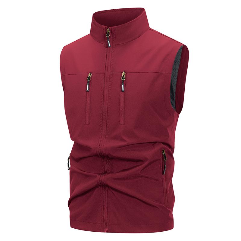 Men's Lightweight Softshell Vest with Zipper Pockets Windproof Sleeveless Jacket for Hiking Golf Outdoor Outwear Windbreaker