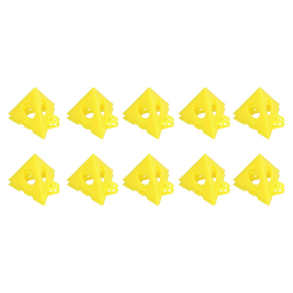 20 stk Kjeglestøttestativ Pyramideforhøyer Plastsettsett for Lerret Skapdør Gul
