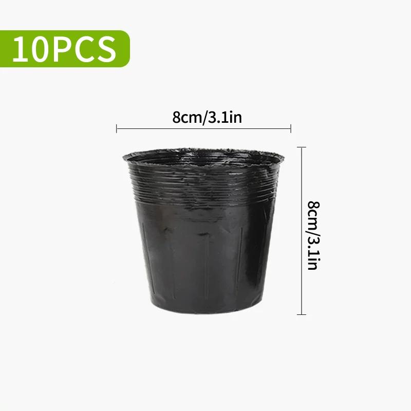 100/50Pcs Plants Nursery Pots Plastic Seeds Starter Pots W/ Holes Garden Plant Pot For Succulents Seedling Cutting Transplanting
