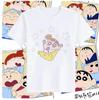 2026 Summer Comic Form Crayon Shinchan Image 100 Cotton Printed Oversize Casual Tshirt Adult Children Parentchild Top Y2k