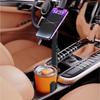 2-in-1 Car Cup Holder Phone Mount Dual Magnetic Cell Phone Bracket 1PC Non-Slip Silicone Pad Secure Phone Grip