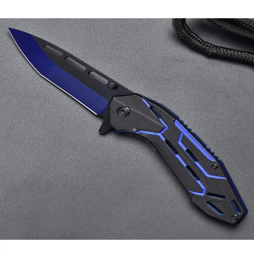 Folding Knife Stainless Steel Sharp Blade Cool Flip Open EDC Knife with Clip Suitable for Outdoor Camping and Hiking