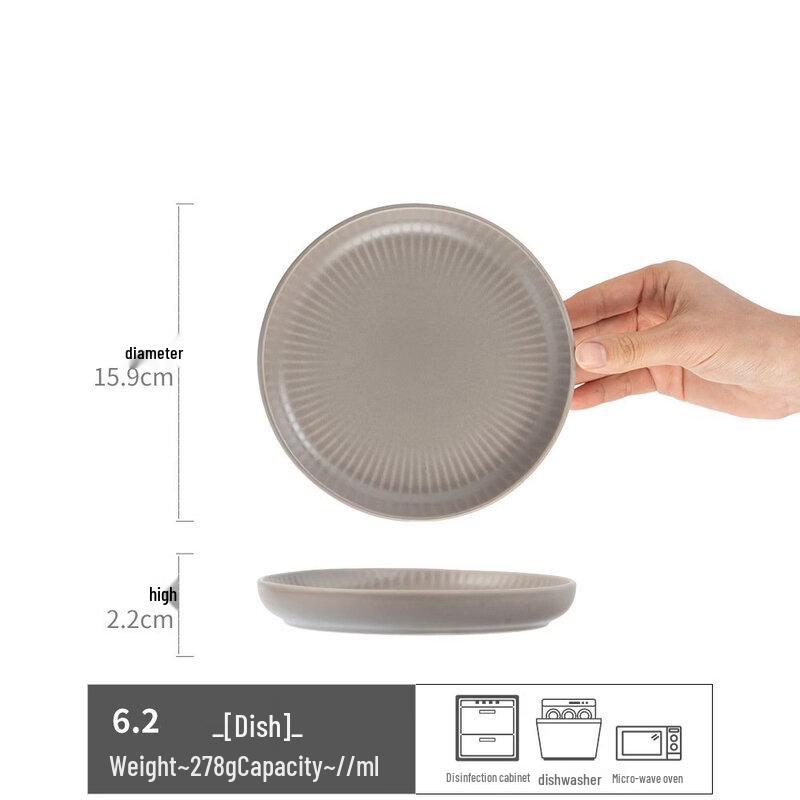 Abay Vertical Stripe Ceramic Snack Plate