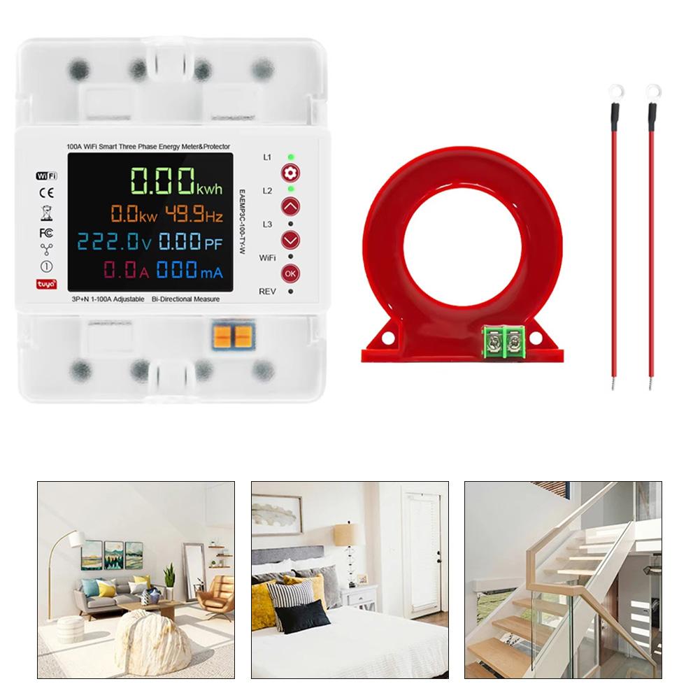 Smart WiFi Meter Three-phase Energy Meter Adjustable Overcurrent Limit