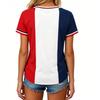 Herren Damen V-Ausschnitt Kurzarm T-Shirt Fußball Druck Fan Top Lässiges T-Shirt für Sportfans