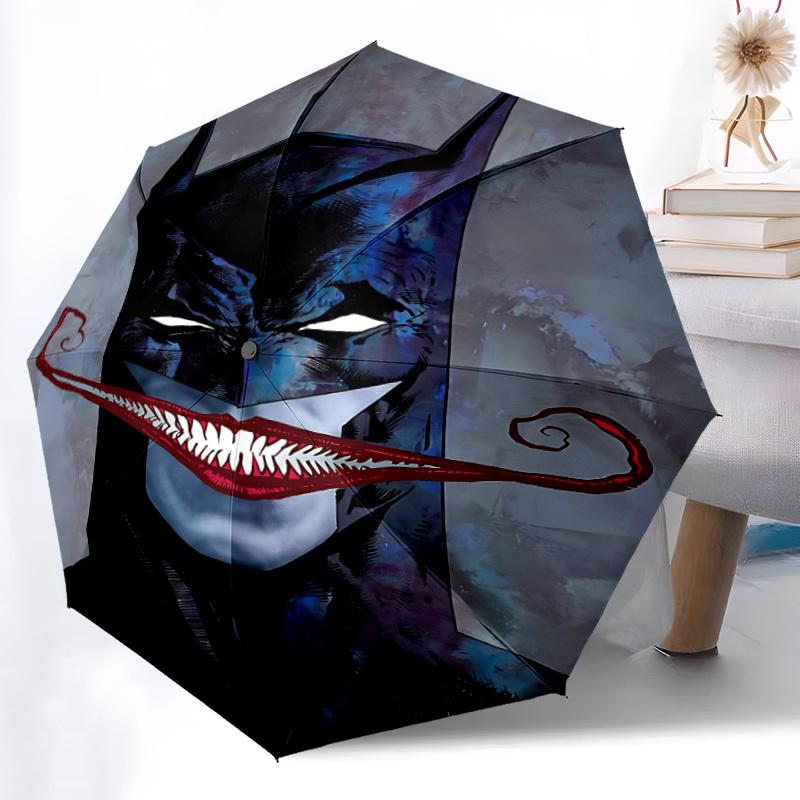 1pc Batman Joker Automatic Folding Umbrella - Compact 8-Rib Design, Durable Plastic & Iron,  F104036