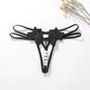 Plus Size Open Crotch T-Panties with Removable Pearl Massage Beads