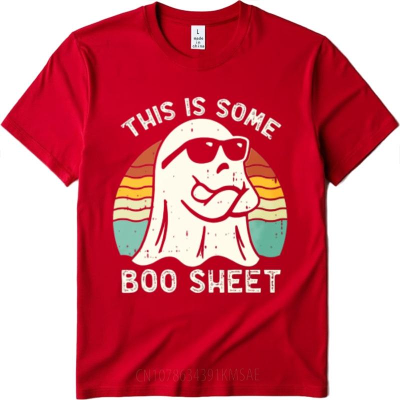 Minimalist Tshirt Breathable Boys Round Neck tshirt Black This Is Some Boo Sheet Ghost With Sunglasses Classic Boys Tshirt S