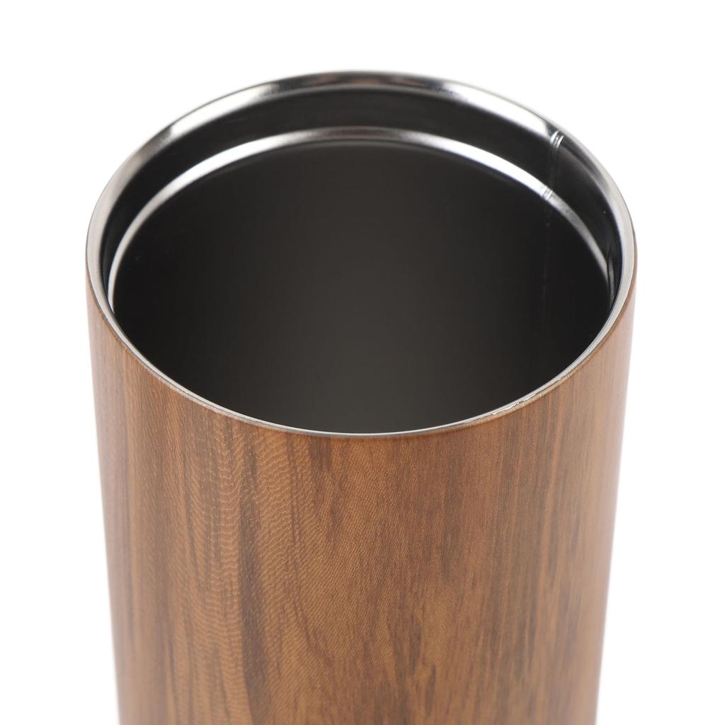 Insulated Travel Mug with Lid 500ml Stainless Steel Wood Pattern Portable Multifunctional for Office School Outdoor