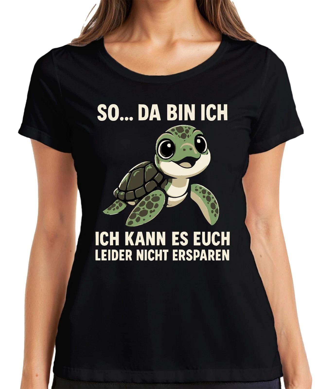 So da bin ich leider nicht ersparbar Schildkröte süß Geschenk Damen T-Shirt XXXL