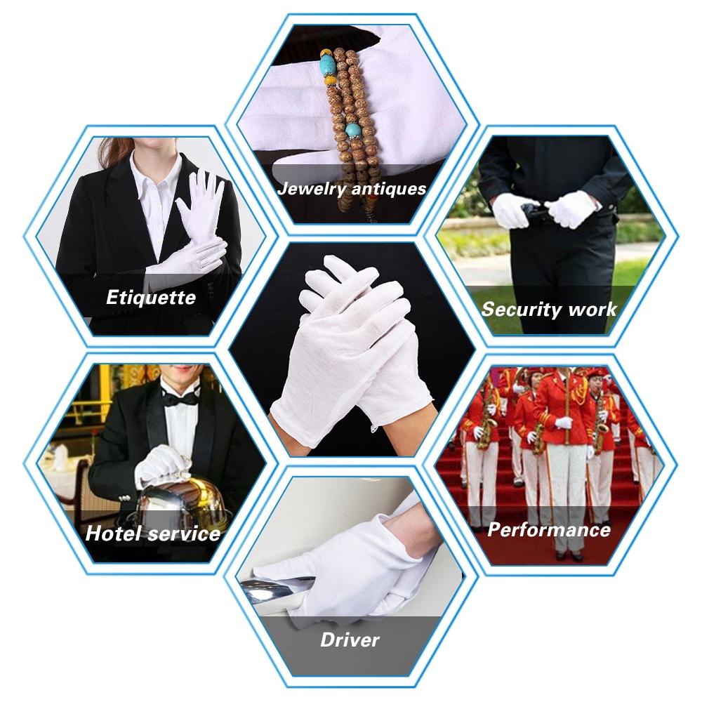 1 Pair Household Cleaning Tools Soft Cotton Work Gloves For Dry Hands Handling Film SPA Gloves Ceremonial High Stretch Gloves