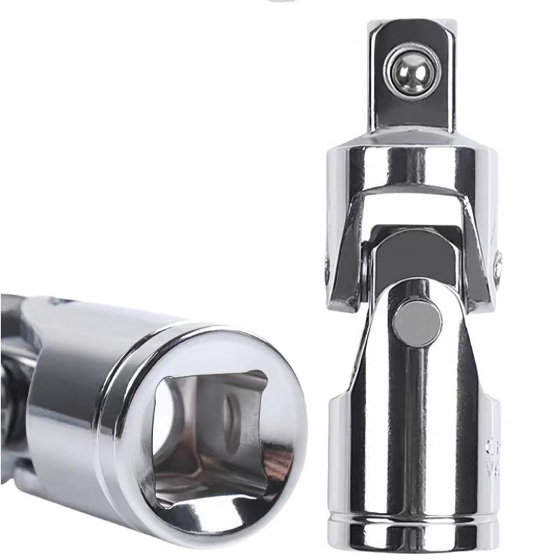 1/3pcs Chrome Vanadium Universal Joint 1/4" 3/8" 1/2" Extension Bar Socket Wrench Removal Tools Accessories Car Repair Tools