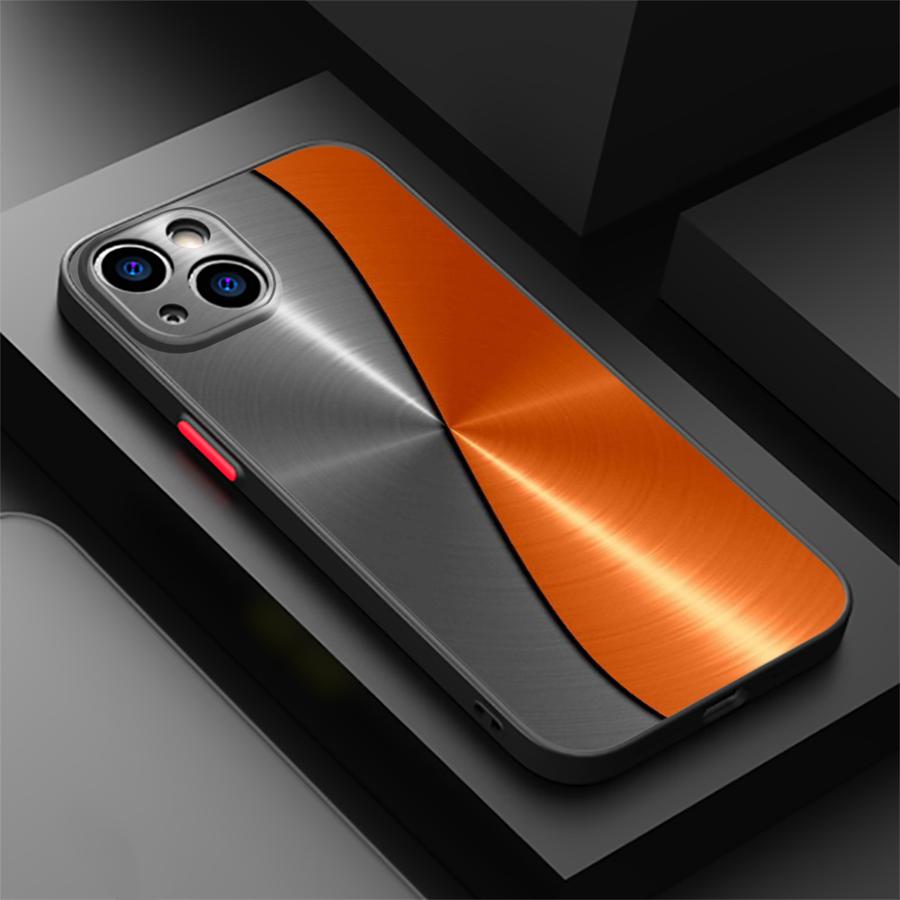 Brushed Metal Texture Steel Print Case for iPhone 15 Plus 17 Air XS 17 16 Pro Max 12 14 16e 11 13 Mini Back Phone Cover