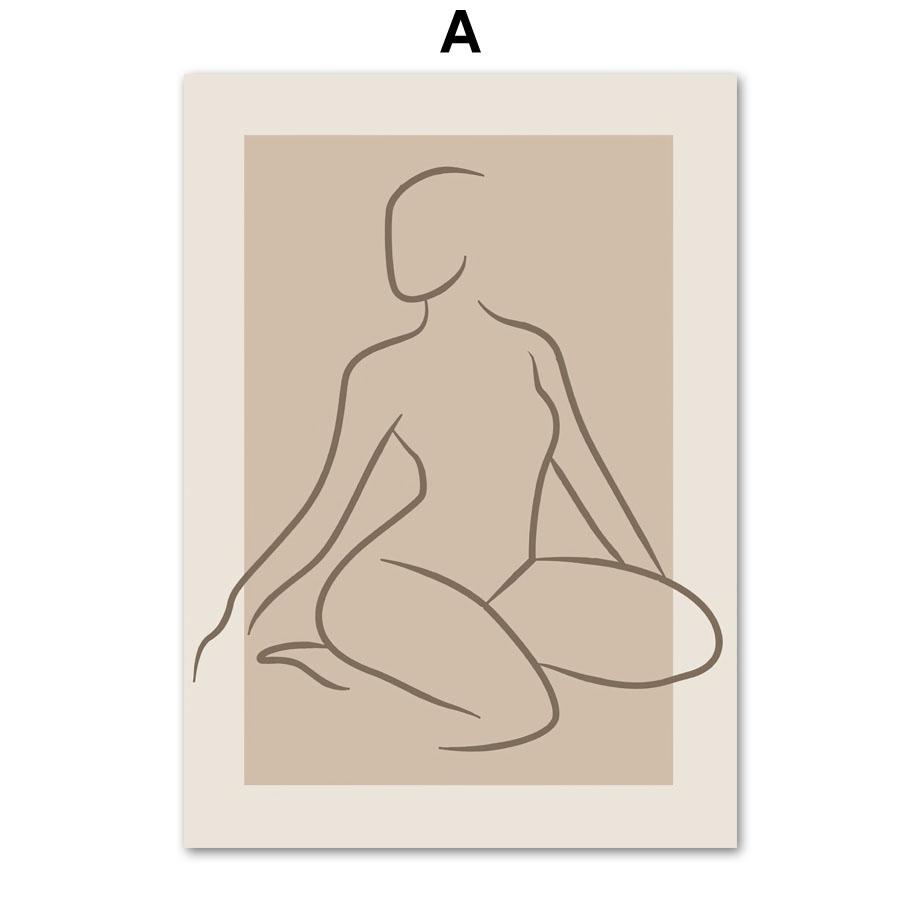 Abstract Geometric Figure Line Rainbow Woman Face Hand Canvas Painting And Prints Wall Art Pictures For Living Room Home Decor