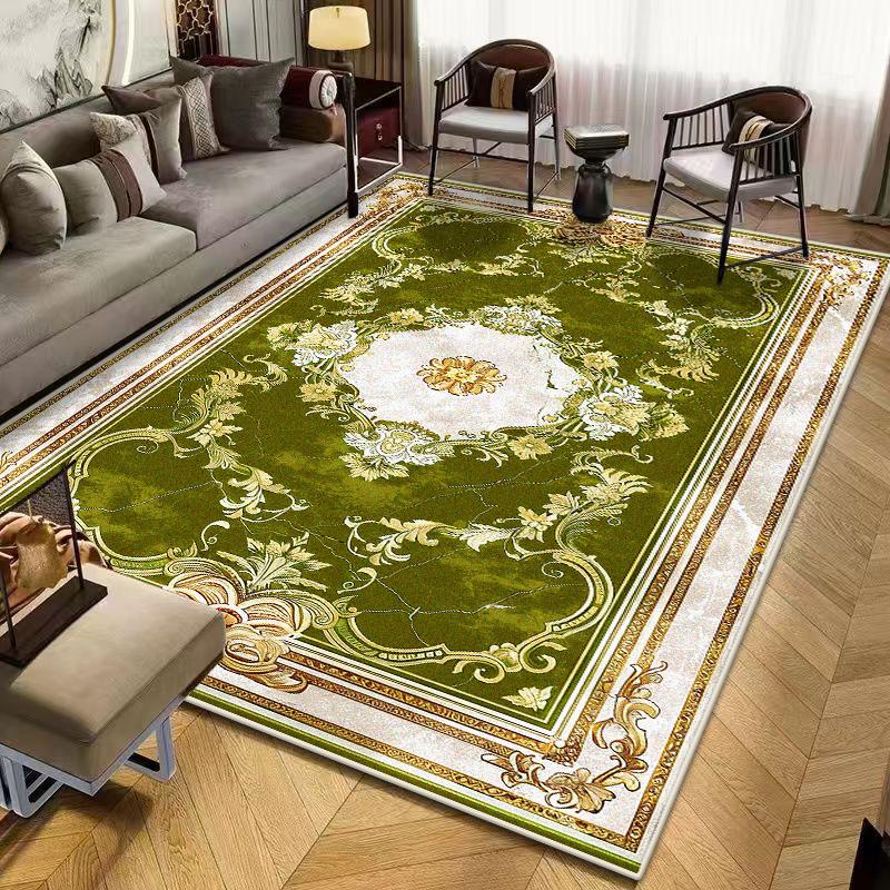 European Style Retro Decor Rug for Living Room Light Luxury Antiskid Soft Cloakroom Carpet Big Size Easy Clean Entrance Door Mat