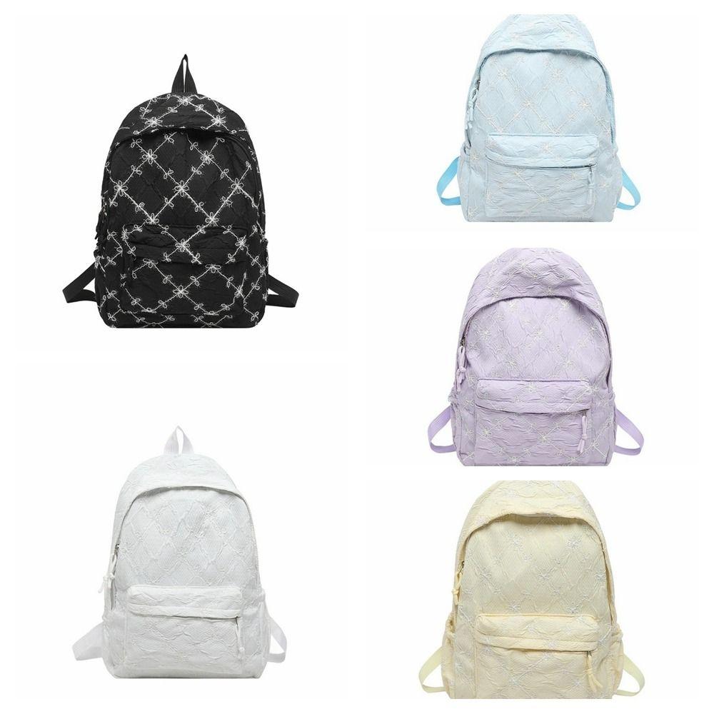 Zaino Dolce Fiocco Minimalista Zaino Scolastico Studente Carino Zaino in Nylon Regalo
