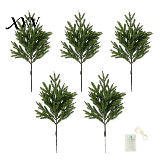 Warm White LED Twig Lights Artificial Lighted Pine with Lights, Fairy Light Olive Branch, Realistic Faux Battery Operated Branches Stem for Home Table