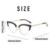 Stylish Cat Eye Glasses Frame Women's Fashion Eyewear Black Gold Metal Lightweight Comfortable Optical Spectacles