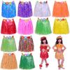 Hawaiian Luaus Hulas Grass Skirt with Large Flower Costume Set for Halloween Dances Party Decorations Hawaiian Costume