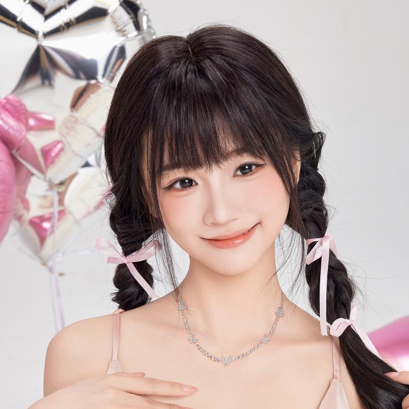 barbie Crystal Necklace Flashing Butterfly Pendant, Sweet and High-end Clavicle Chain, Niche Korean Exquisite Student Versatile Necklace TX2402001A