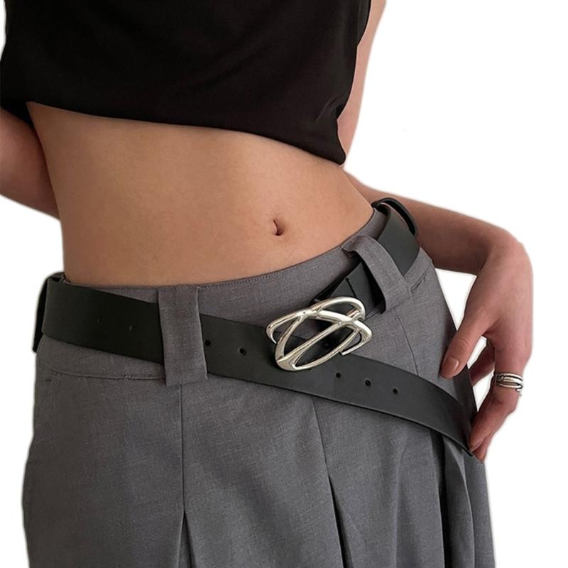 Damen Ledergürtel für Jeans Hosen Kleider Schwarz Damen Taillengürtel mit Dornschließe Vintage Gothic Taillengürtel