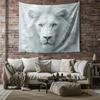 Adorable Royal Beast Wall Tapestry, Elegant White Animal Design, Soft Hanging Decor, Perfect Gift For Nature & Animal Lovers
