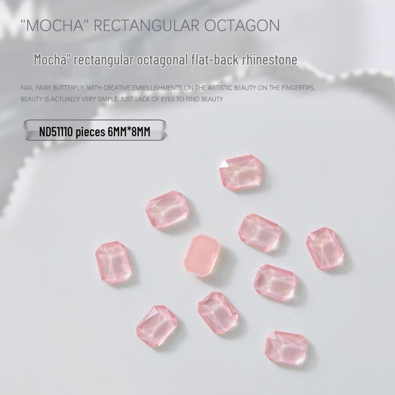 

Мокка Прямоугольник Восьмиугольник Бриллиант Стразы для Нейл-Арта - 10 шт. Плоские Стеклянные Аксессуары для Ногтей