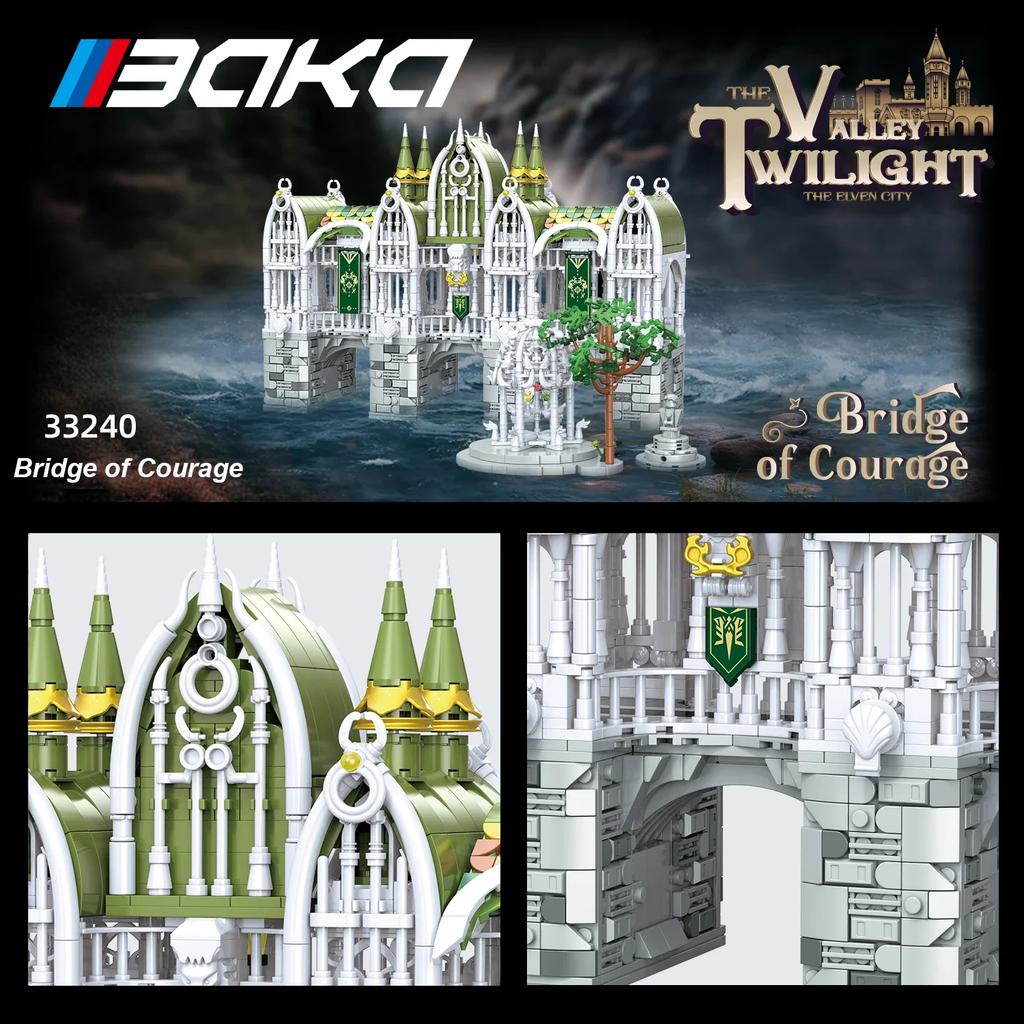 Non-Toxic 3035Pcs Bridge Of Courage Building Blocks European Bridge Palace Model Bricks Desktop Decoration Diy Toys For Kids Holiday Gifts