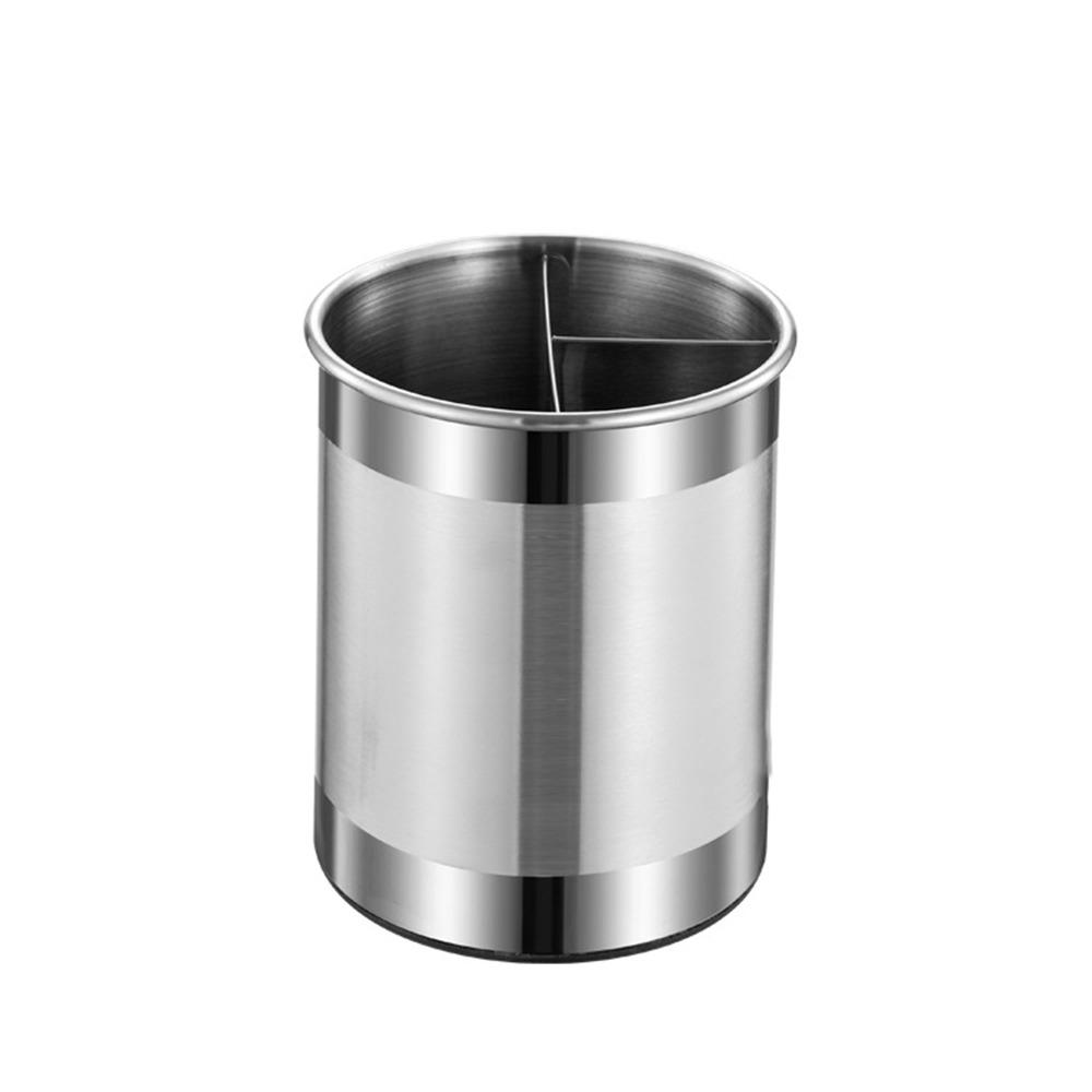 

Detachable Chopstick Spoon Storage Rack 3 Divided Cutlery Holder Restaurant серебряный