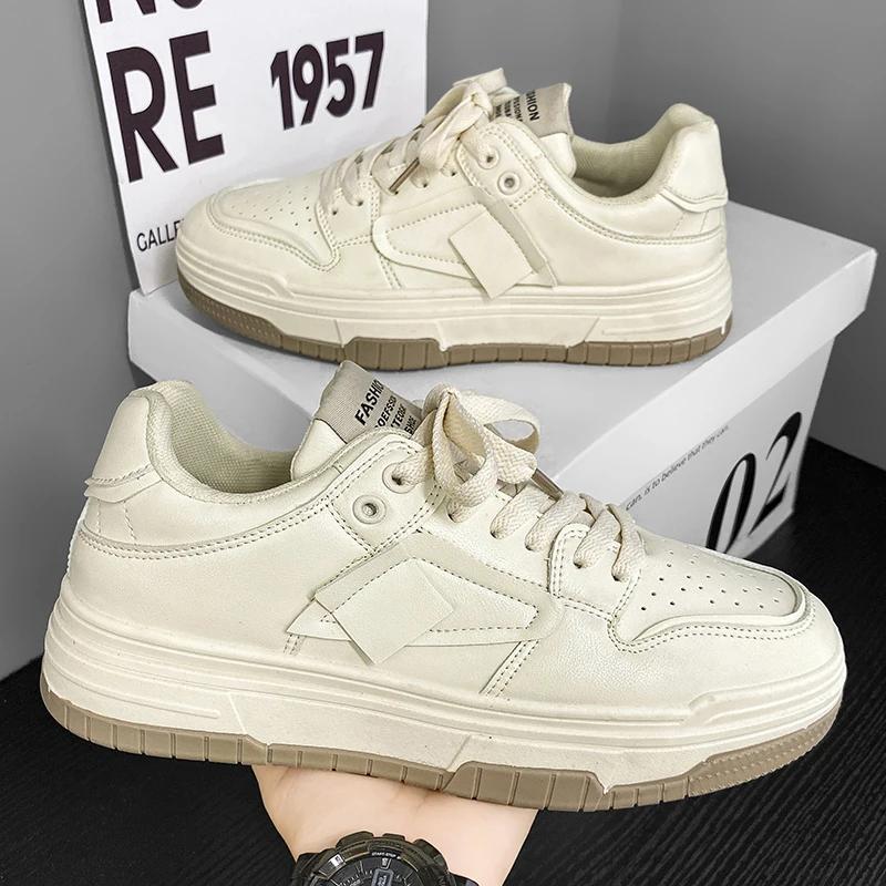 

Skateboard Men s Sneakers Non-Slip Casual Shoes Sports and Leisure New All-match Soft and Comfortable Shoes for Men Fashion 44 бежевый