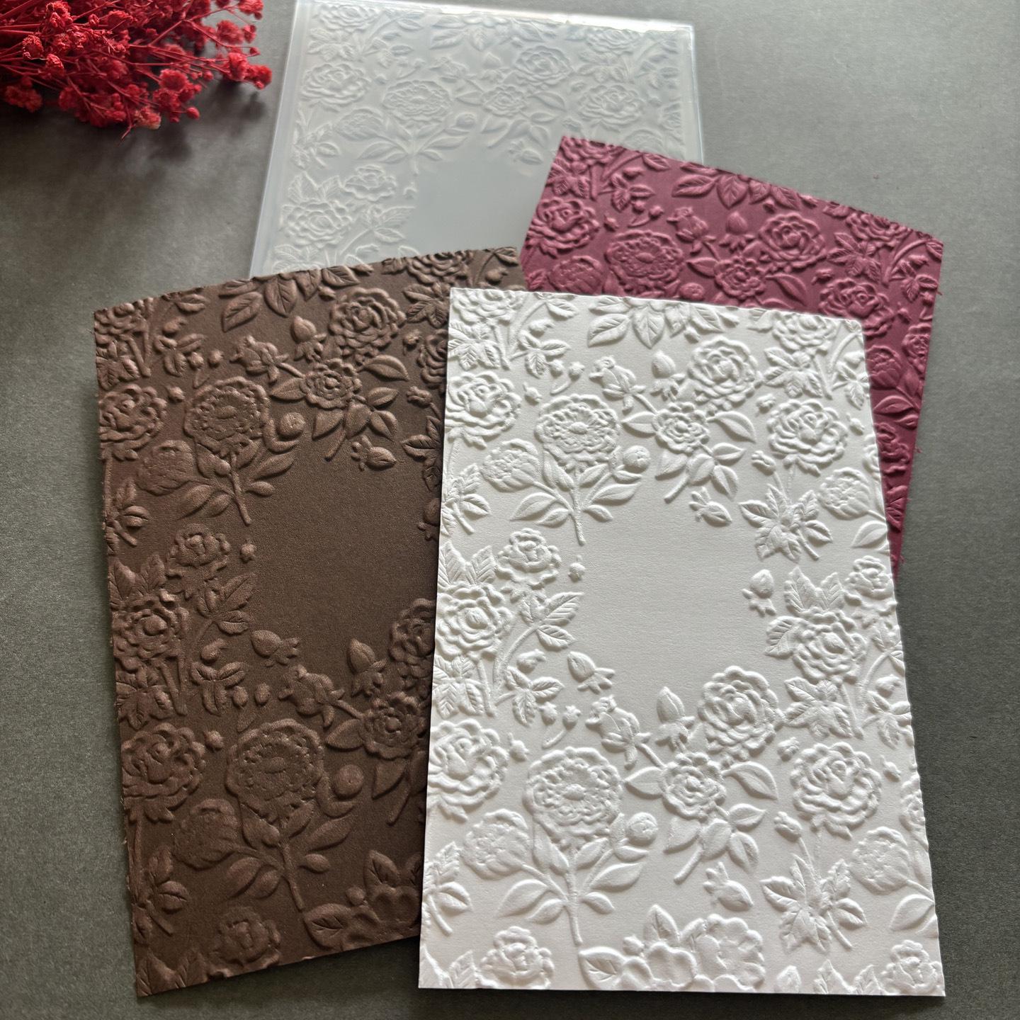3D Textured Plastic Embossing Mold Template for DIY Journal Stamping