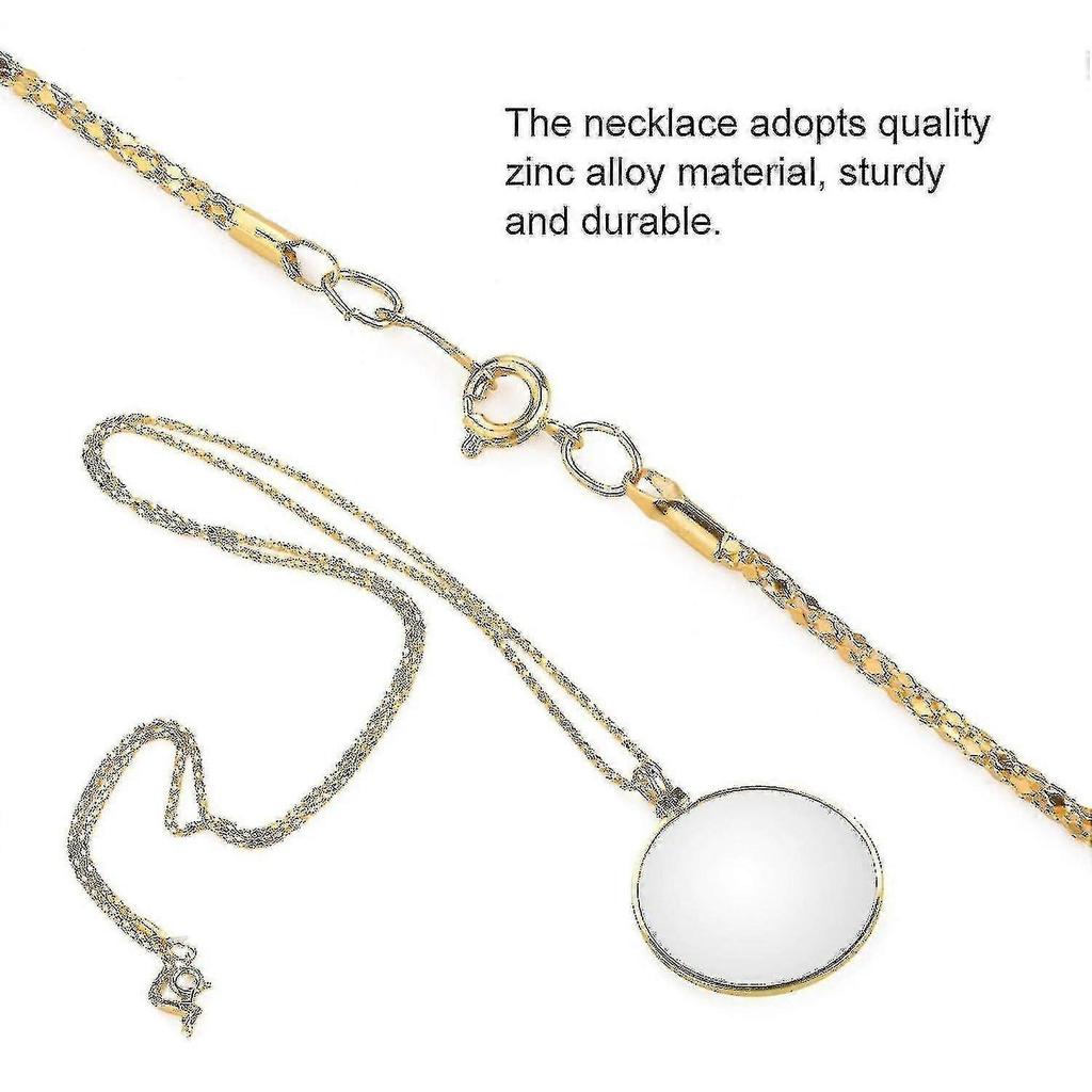 5x Vergrößerungsglas Halskette, Vergrößerungsglas Monokel Ketten, Vergrößerungsglas Anhänger zum Lesen von Büchern, Zeitungen