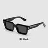 Ruiao  Retro Black Designer Sunglasses Vintage for Women Clear Luxury Square Rectangular Blue Lens Man UV400 High Quality