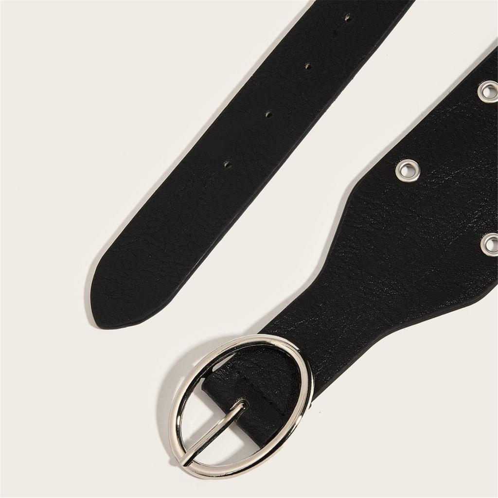 Unisex Punk Waistbelt Studded Belt For Daily Wear 120cm PU Leather Strap Durable 3.8cm Adjustable