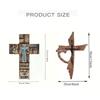 Vintage Wooden Cross Wall Hanging - Rustic Religious Art Decor For Easter, Handcrafted Farmhouse Or Church Home Decoration
