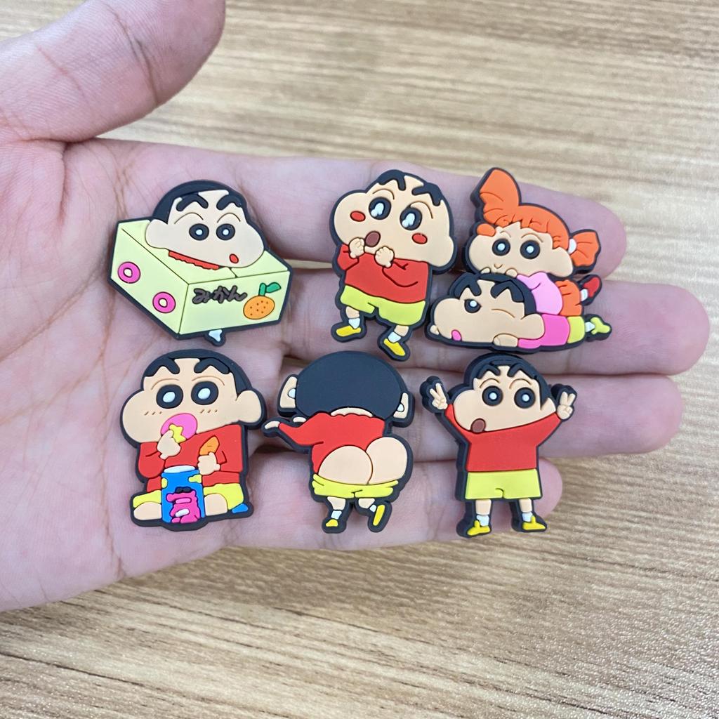 Crayon Shin-chan Croc Charms: 10 Styles, Soft Rubber PVC Shoe Accessories