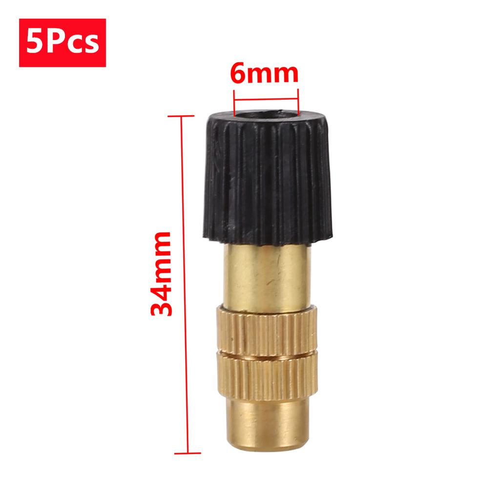 5/50Pcs 6mm Brass Mist Nozzle Kits 4/7mm 8/11mm Hose Garden Lawn Micro Irrigation Atomaiztion Cooling Dust Removal Sprayer Heads