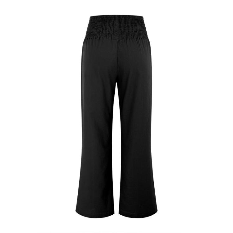 Women Casual Solid Color Wide Leg Pants Loose Temperament Trousers Workplace