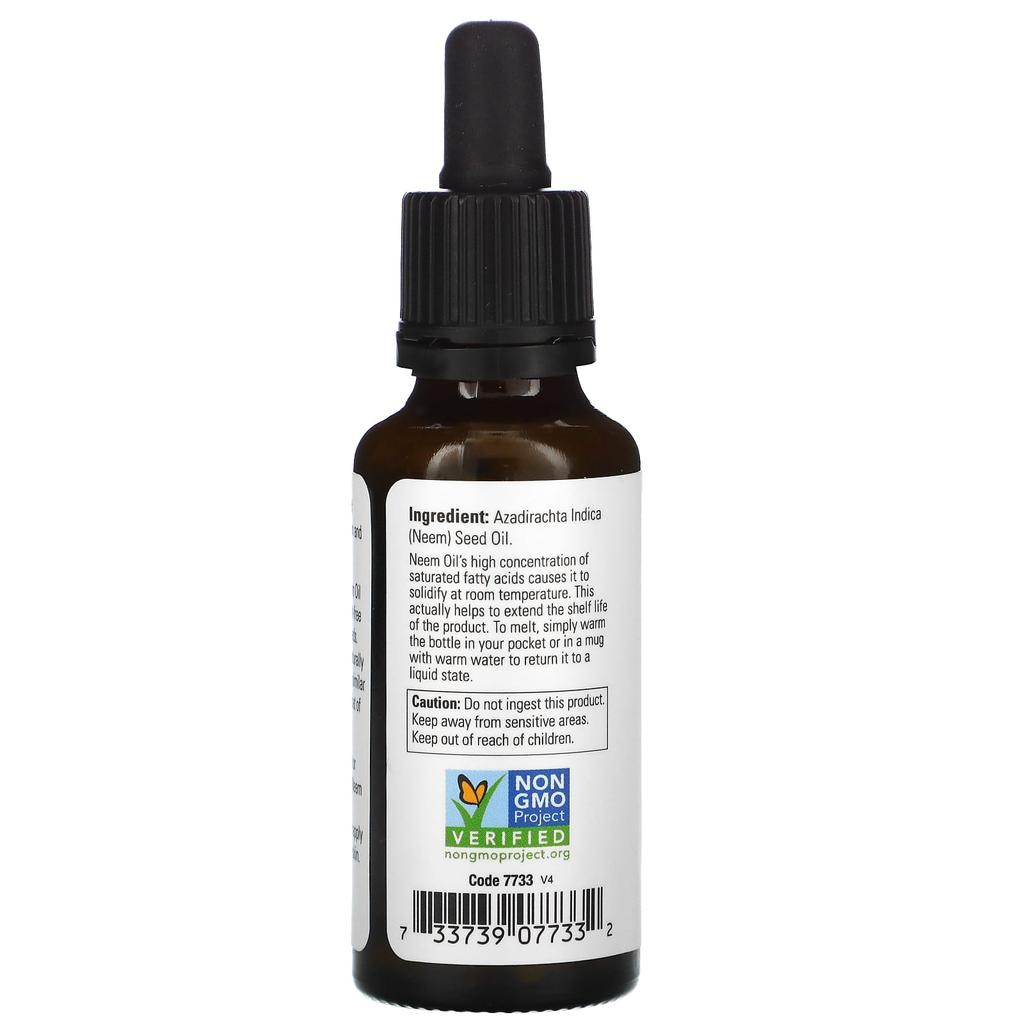 Solutions, 100% Pure Neem Oil, 30Ml(1Fl Oz)